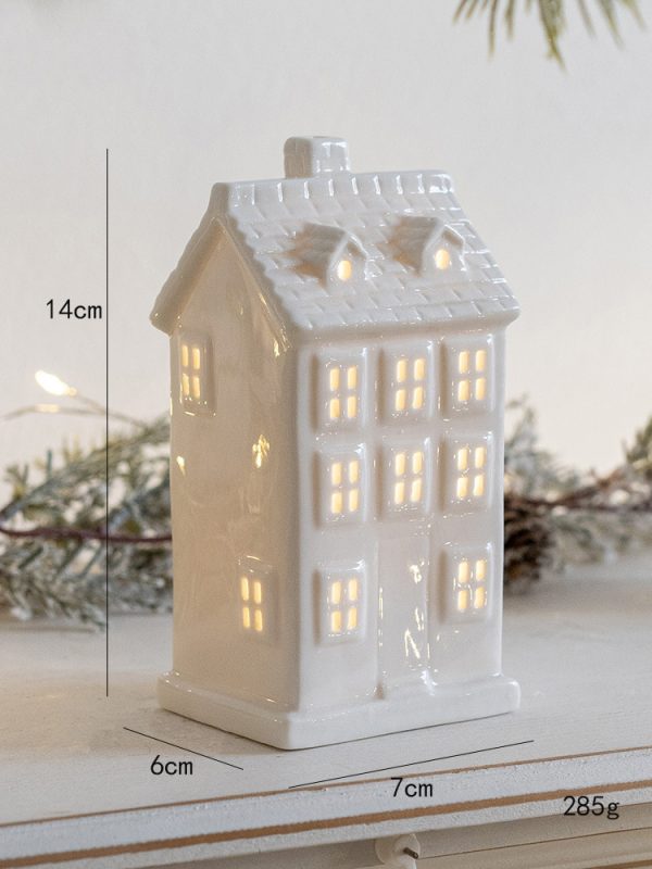 Christmas Decoration Ceramic Small House Small Night Lamp Desktop - Image 3