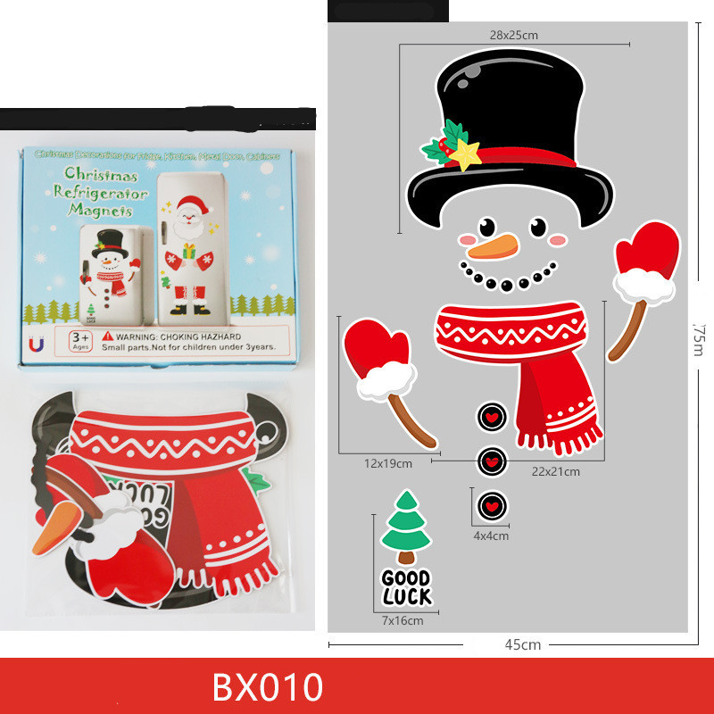 Santa Snowman Fridge Magnet Cute Magnetic Sticker 2 Santa Snowman Fridge Magnet Cute Magnetic Sticker - Image 2