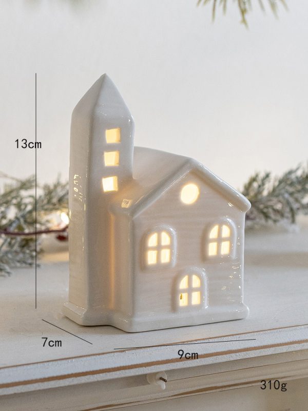 Christmas Decoration Ceramic Small House Small Night Lamp Desktop - Image 7