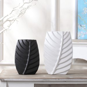 modern leaves shape ceramic vase home decor