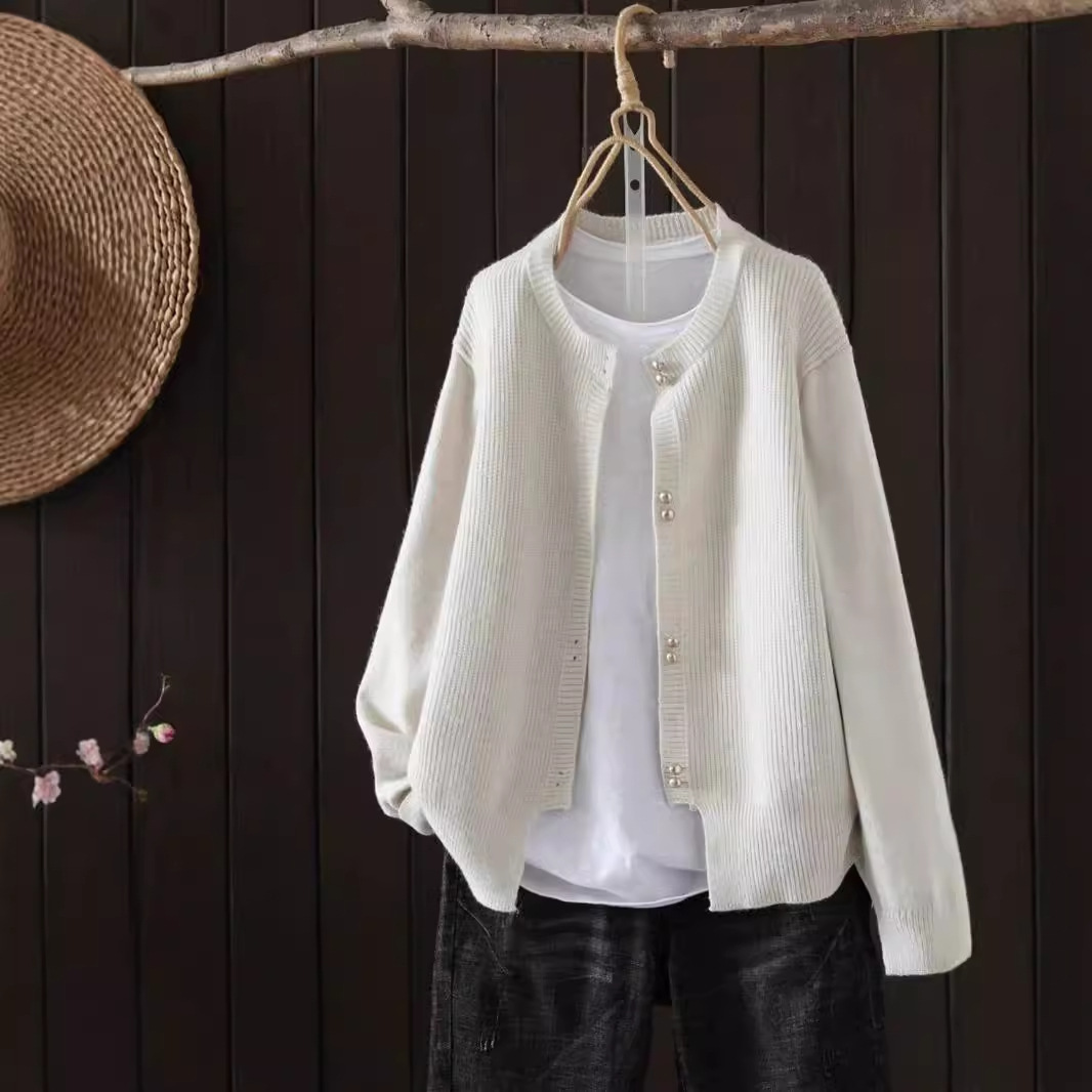 Women's Knitted Cardigan Classic Style Autumn New Loose Slimming And All-matching Soft Glutinous 9 Women's Knitted Cardigan Classic Style Autumn New Loose Slimming And All-matching Soft Glutinous - Image 9