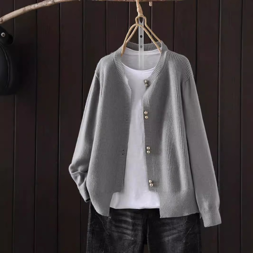 Women's Knitted Cardigan Classic Style Autumn New Loose Slimming And All-matching Soft Glutinous 1 Women's Knitted Cardigan Classic Style Autumn New Loose Slimming And All-matching Soft Glutinous