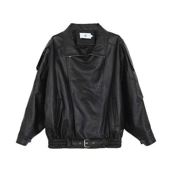 Biker's Leather Jacket Women's Loose All-match Retro 4 Biker's Leather Jacket Women's Loose All-match Retro - Image 4