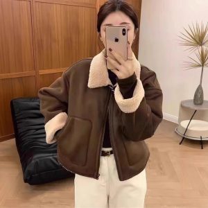 American Retro Warm Short Lapels Motorcycle Clothing