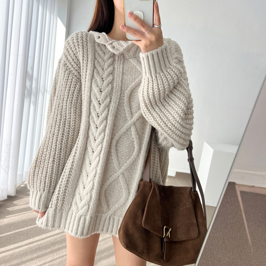 Retro Simple Round Neck Side Buckle Off-the-shoulder Design Dress 5 Retro Simple Round Neck Side Buckle Off-the-shoulder Design Dress - Image 5