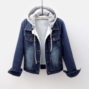 Korean-style Long-sleeved Slim-fit Hooded Cropped Jacket Versatile Top