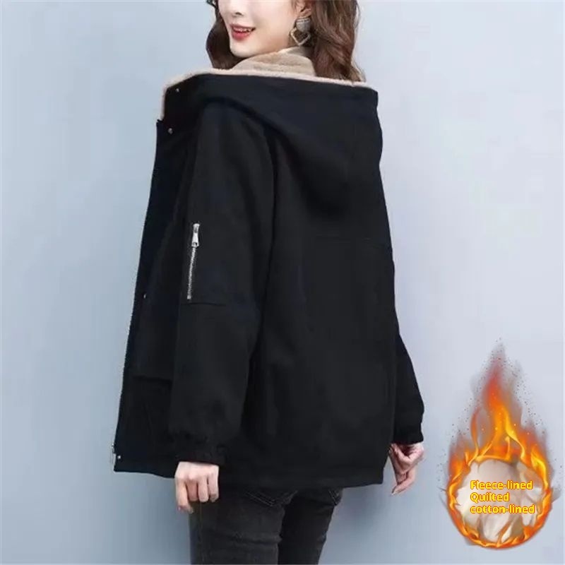 Fleece-lined Thick Loose Casual Korean Super Hot Cotton-padded Jacket 7 Fleece-lined Thick Loose Casual Korean Super Hot Cotton-padded Jacket - Image 7