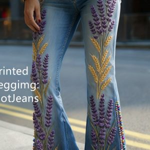 Comfortable And Simple Women's Wide-leg Pants, Floral Print Trousers
