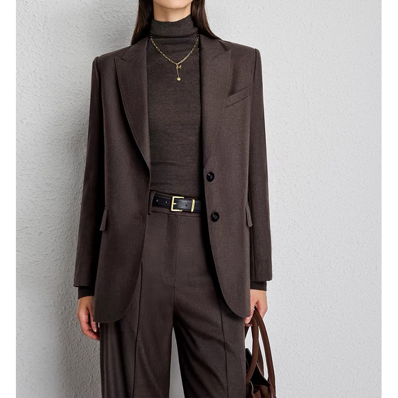 New Pure Color Velvet Worsted Wool Suit - Image 9