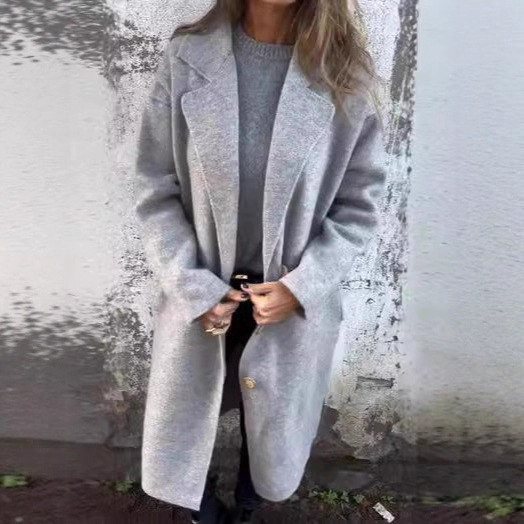 Women's Fall And Winter Lapels Long-sleeved Casual Jacket 1 Women's Fall And Winter Lapels Long-sleeved Casual Jacket