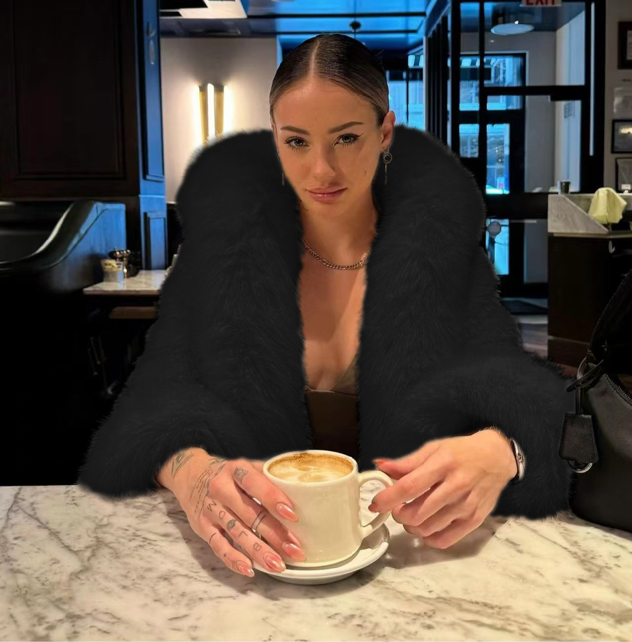 Faux Fur Coat Environmental Protection Women 4 Faux Fur Coat Environmental Protection Women - Image 4