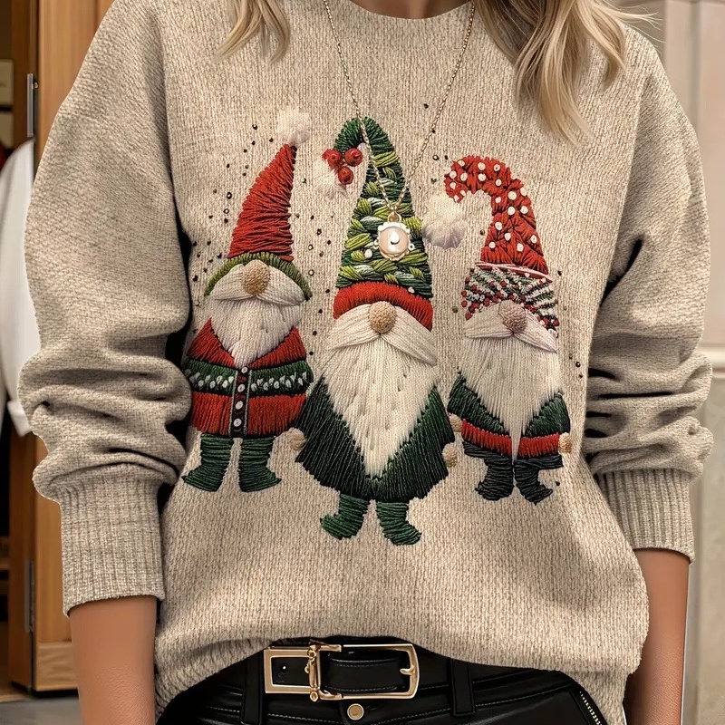Christmas Sweater Santa Claus Round Neck Pullover 1 Christmas Sweater Santa Claus Round Neck Pullover