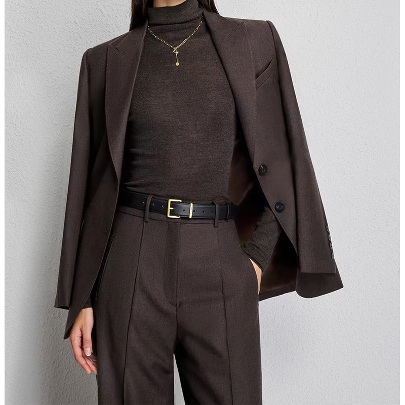 New Pure Color Velvet Worsted Wool Suit - Image 8