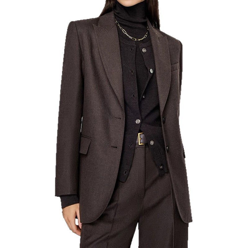 New Pure Color Velvet Worsted Wool Suit - Image 2