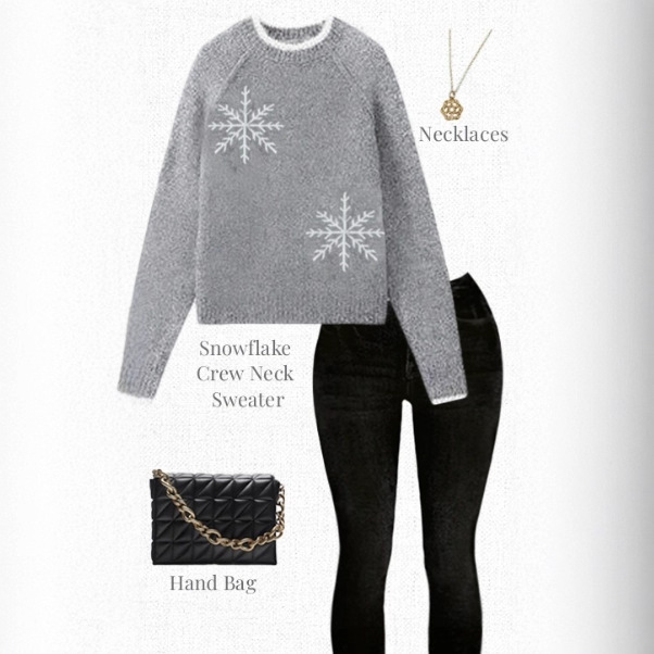 Autumn And Winter Half-high Collar Crocheted Gray Sweater 3 Autumn And Winter Half-high Collar Crocheted Gray Sweater - Image 3