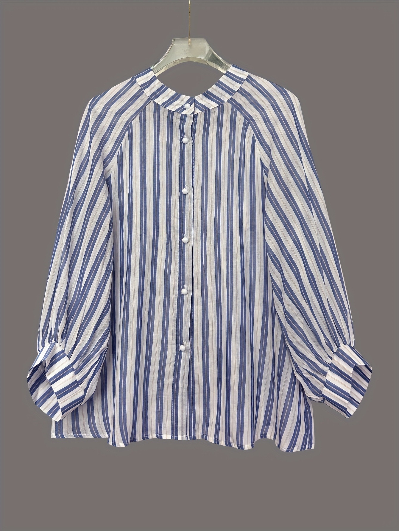 Long Sleeve Striped Shirt Slimming Casual Loose Women's Tops - Image 5