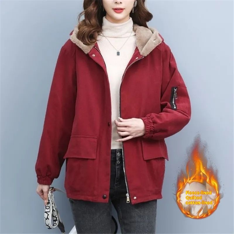 Fleece-lined Thick Loose Casual Korean Super Hot Cotton-padded Jacket 1 Fleece-lined Thick Loose Casual Korean Super Hot Cotton-padded Jacket