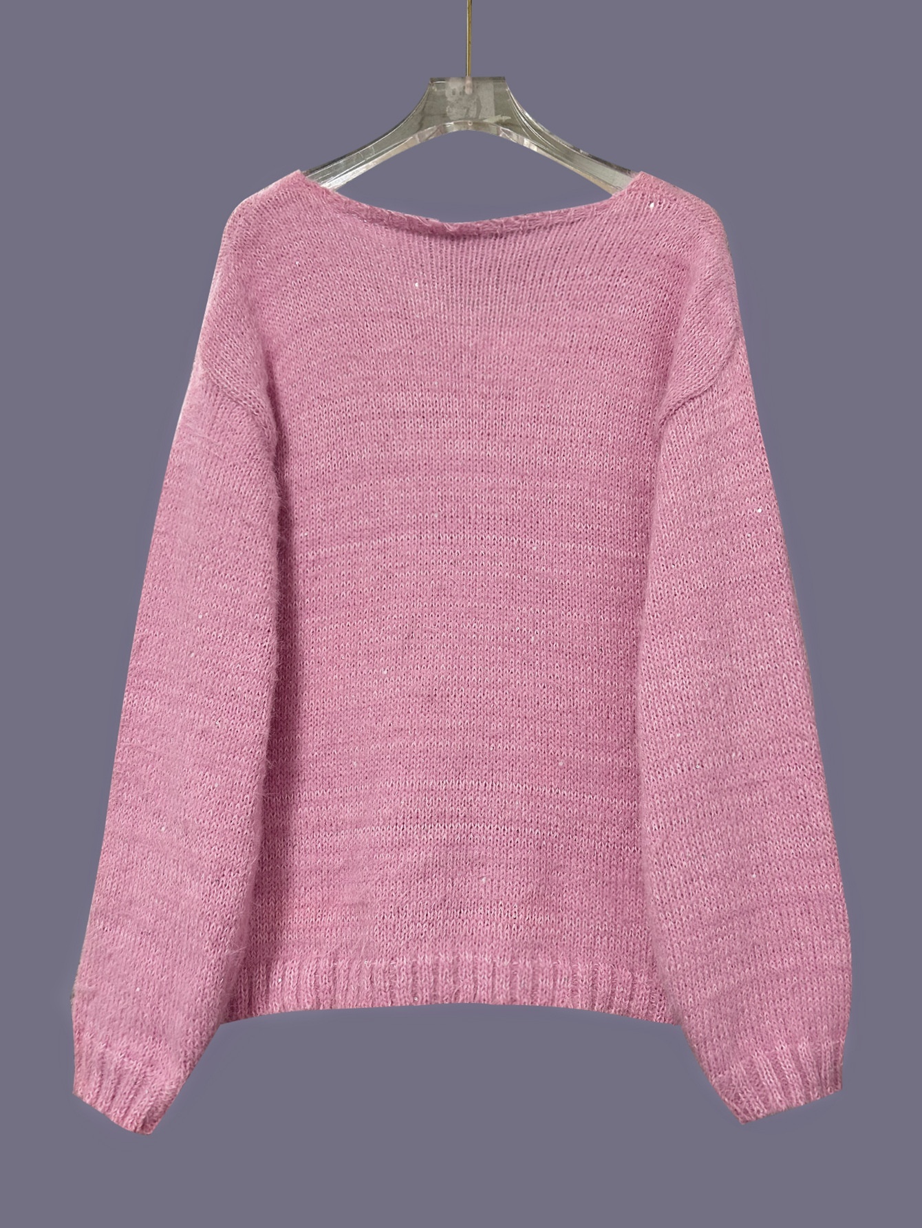 Loose Shiny Pink Women's Sweater 4 Loose Shiny Pink Women's Sweater - Image 4